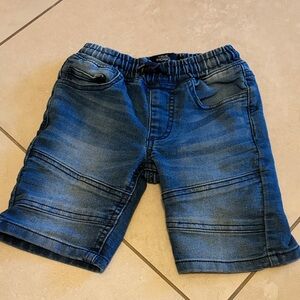 Indigo Kids Blue Faux-Denim Jogger Shorts